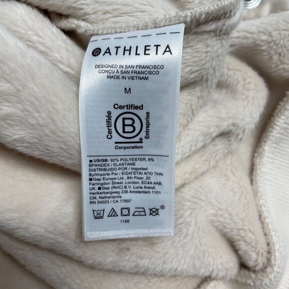 ATHLETA RECOVER COZY SNAP FRONT SWEATSHIRT CHANTILLY CREAM WOMENS M PULLOVER - Picture 8 of 11